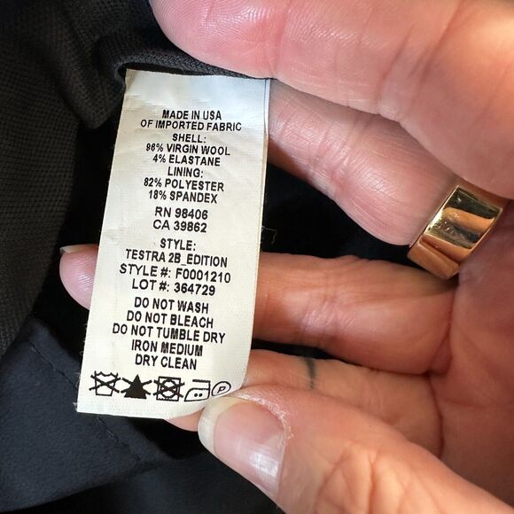 Theory Black The Testra 2B Straight Leg Wool Stretch Classic Crop Trousers 8 - Picture 10 of 15